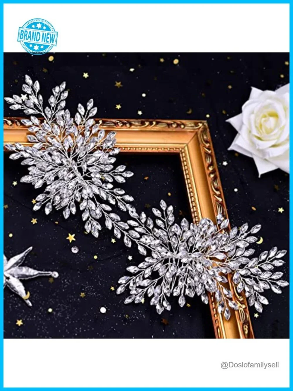 Crystal Rhinestone Wedding Hair Comb Bridal Headpiece for Bride